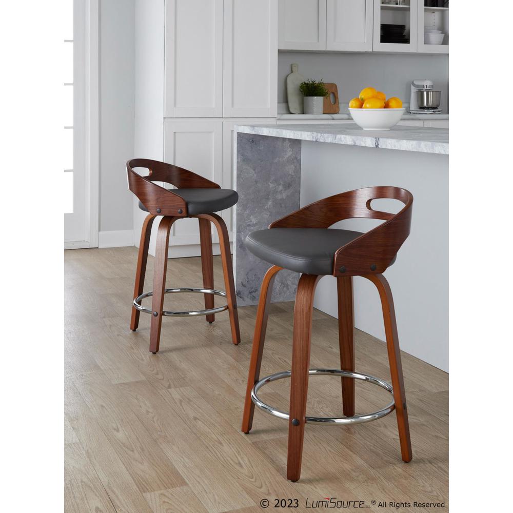 Brown Cassis 24" Fixed-Height Counter Stool - Set of 2