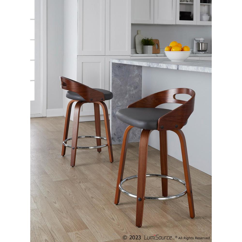Brown Cassis 24" Fixed-Height Counter Stool - Set of 2