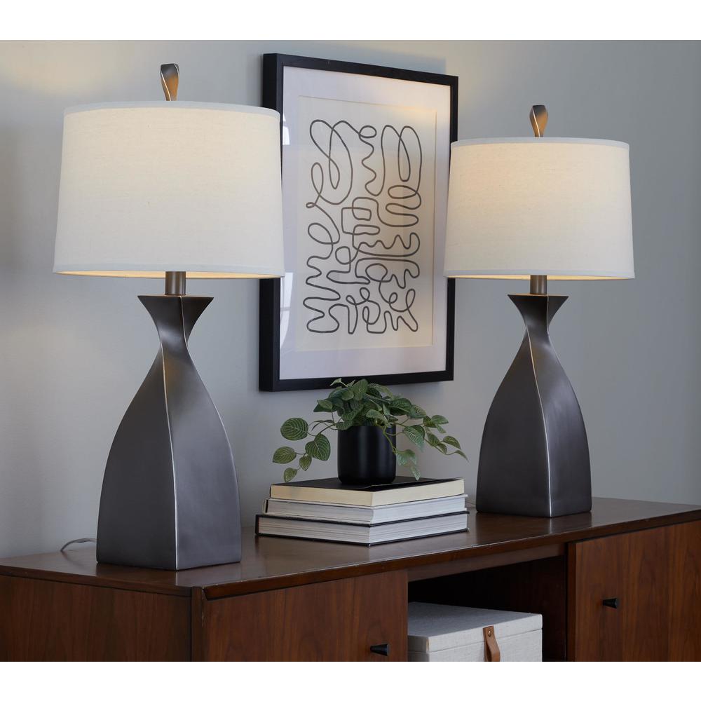 Grey Curvo 30" Polyresin Table Lamp - Set of 2