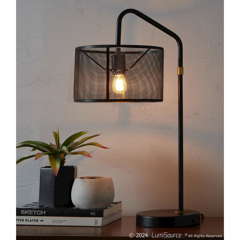 Mod Mesh 27" Metal Task Lamp with USB - Set of 2
