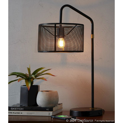 Mod Mesh 27" Metal Task Lamp with USB - Set of 2
