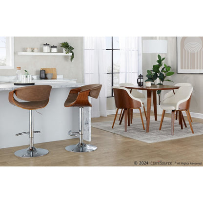 Symphony Adjustable Barstool - Set of 2 in Chrome Metal