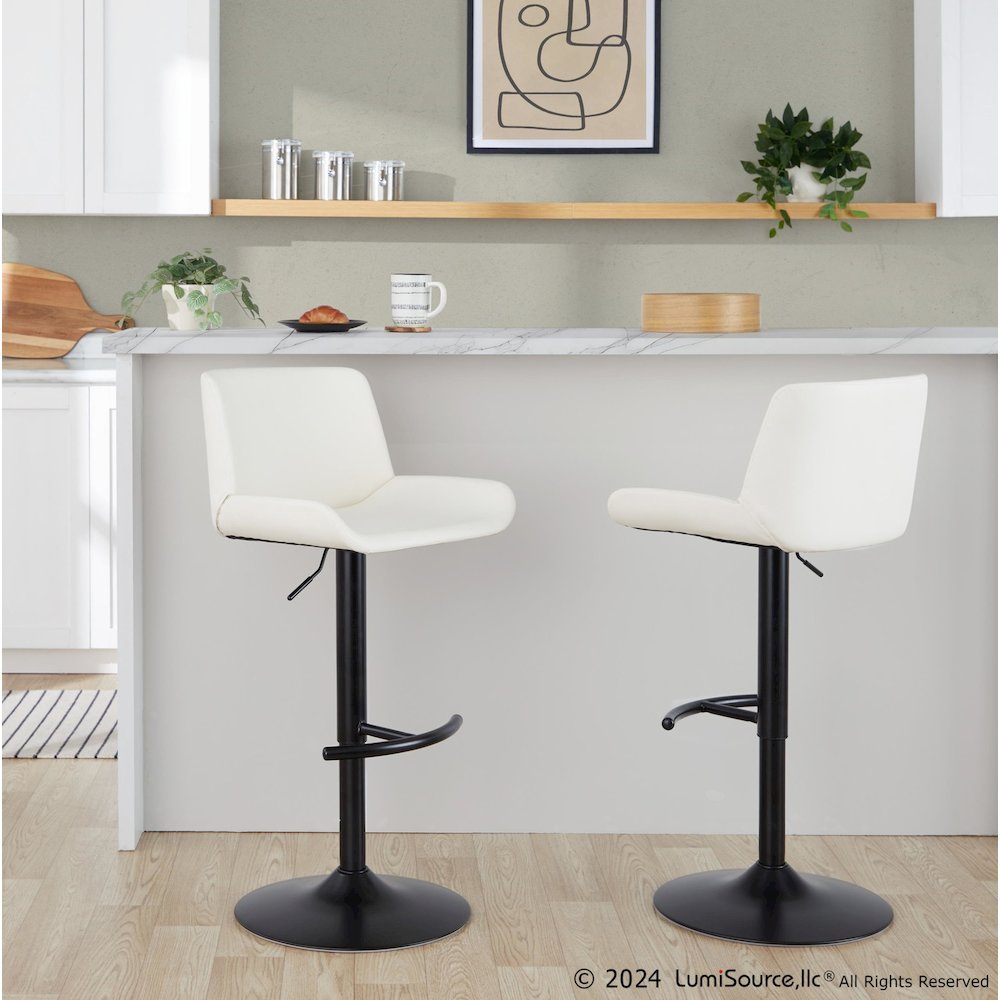 Santi Upholstered Adjustable Barstool - Set of 2