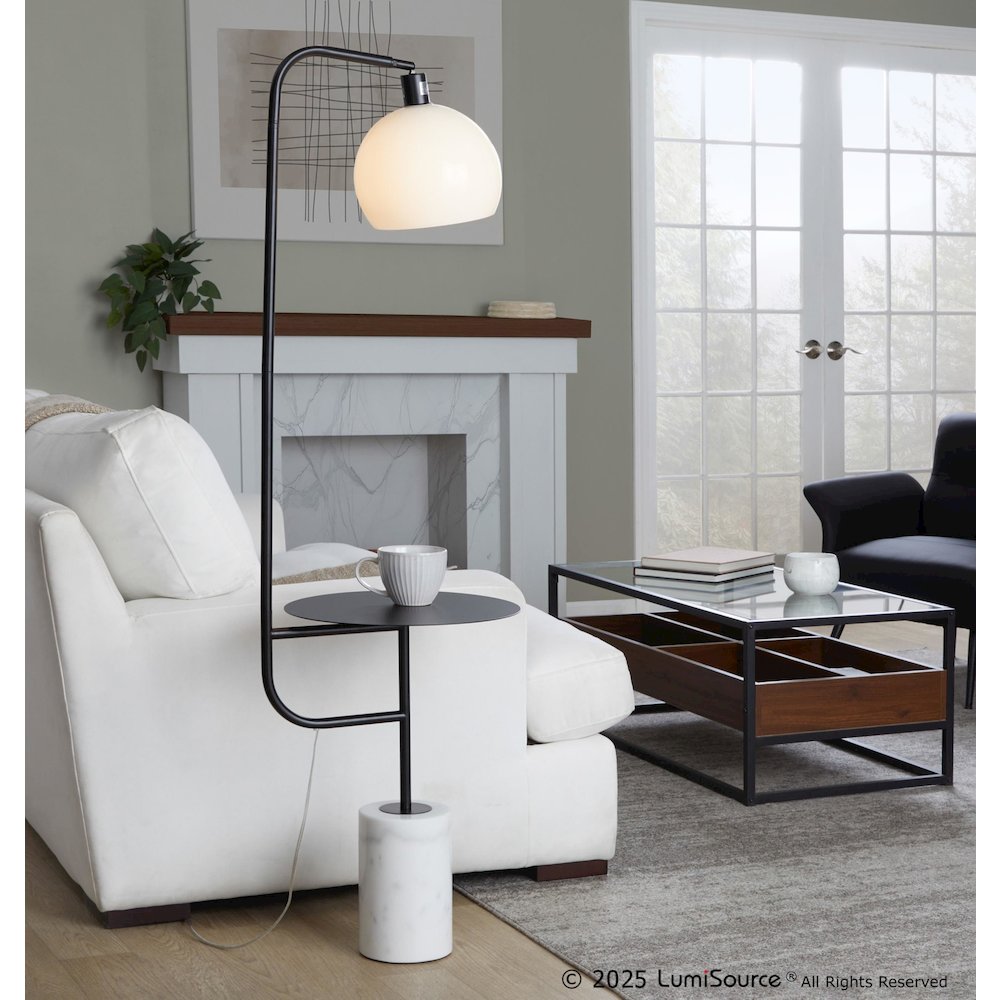 Symbol 66" Metal Floor Lamp With Side Table