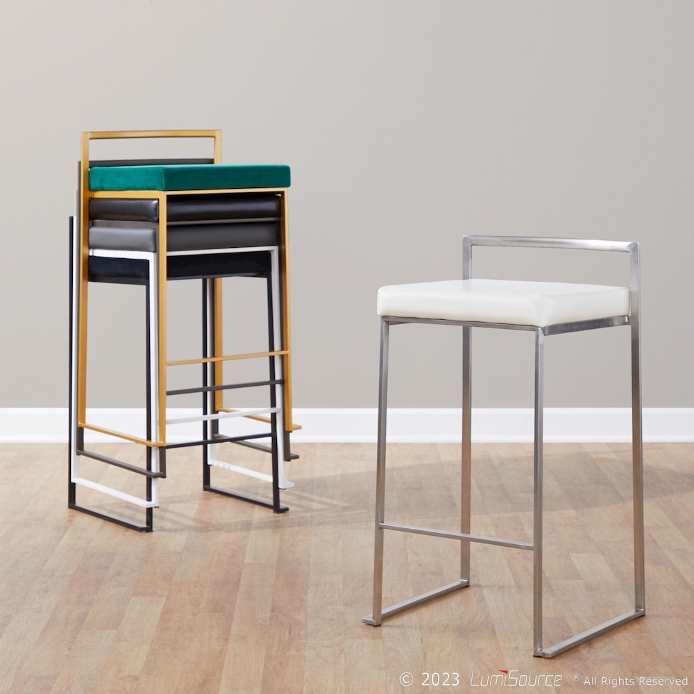 Fuji Stacker 26" Fixed-Height Counter Stool - Set of 3
