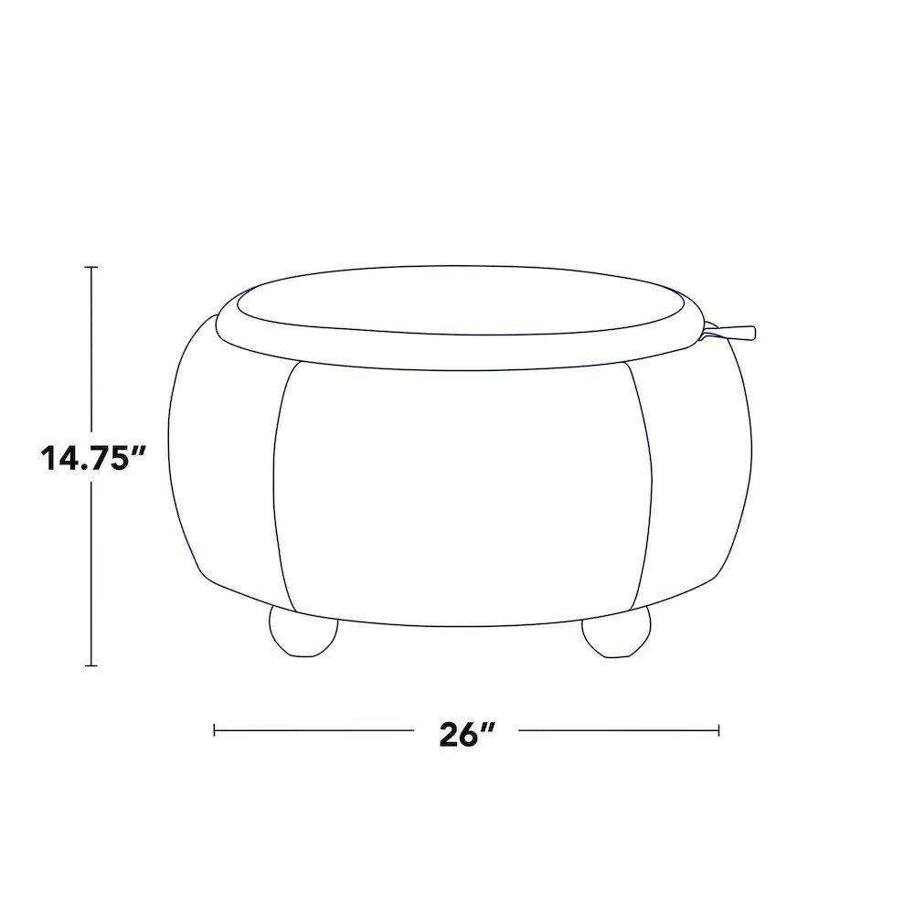 Tray Pouf Storage Ottoman