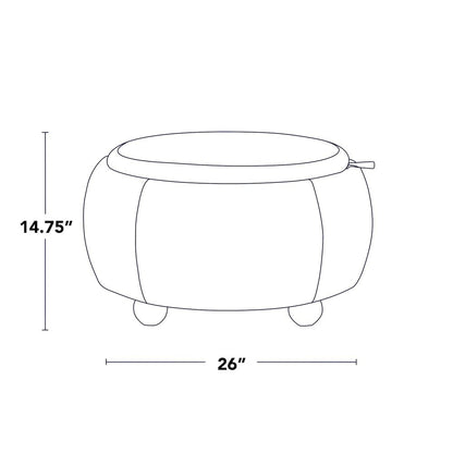 Tray Pouf Storage Ottoman