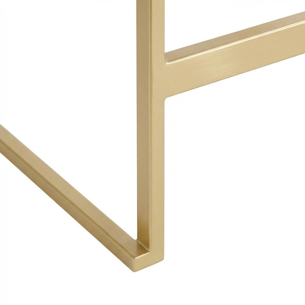Contemporary Glam Barstools in Gold with White Faux Leather Set of 2