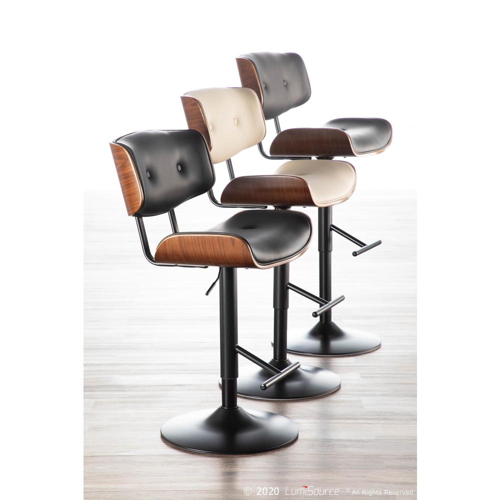 Walnut, Cream Lombardi Barstool