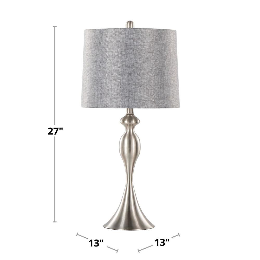 Silver Ashland 27" Metal Table Lamp - Set of 2