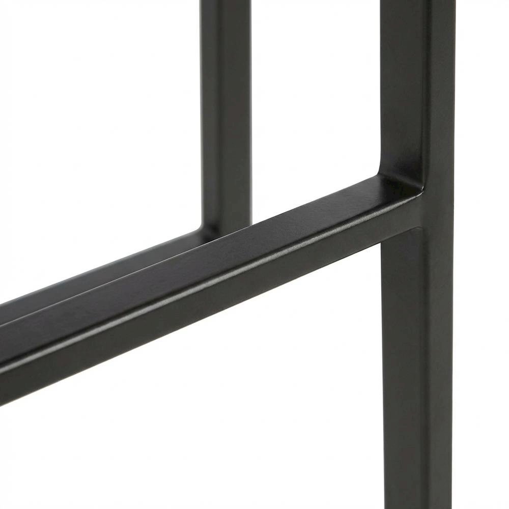 Black contemporary stackable counter stool set with velvet cushions