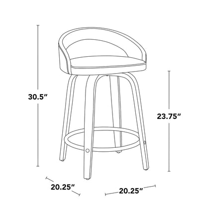 Grotto Upholstered 24" Fixed-Height Counter Stool - Set of 2