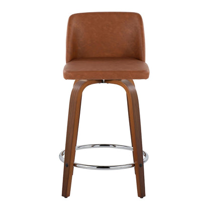 Brown Toriano 24" Fixed-Height Counter Stool - Set of 2