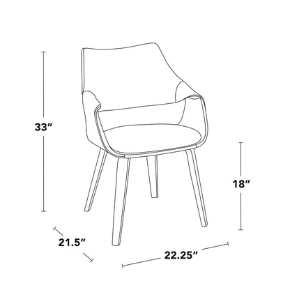 Curvo Highback Upholstered Chair - Set of 2