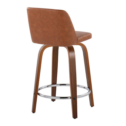 Brown Toriano 24" Fixed-Height Counter Stool - Set of 2