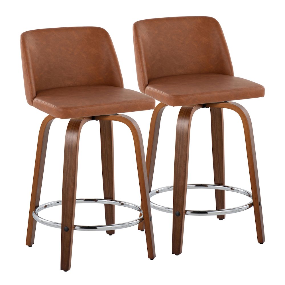 Brown Toriano 24" Fixed-Height Counter Stool - Set of 2