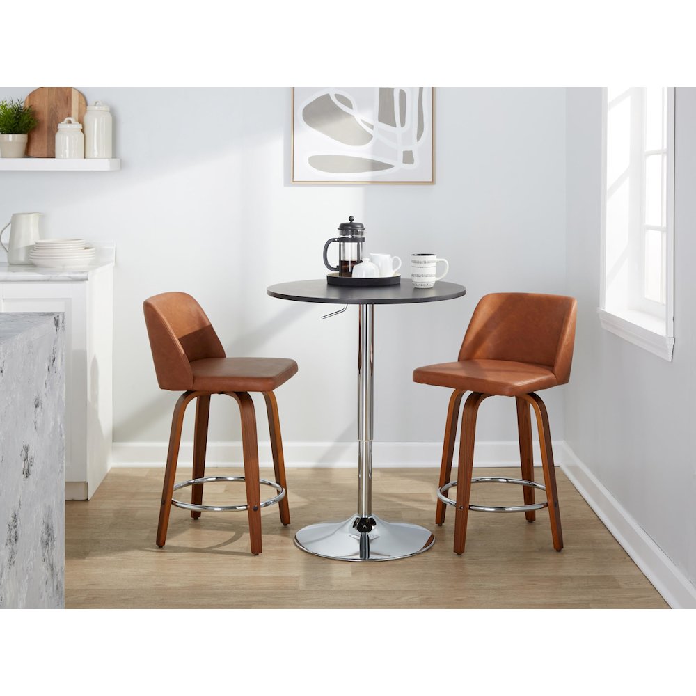Brown Toriano 24" Fixed-Height Counter Stool - Set of 2