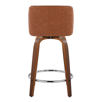 Brown Toriano 24" Fixed-Height Counter Stool - Set of 2