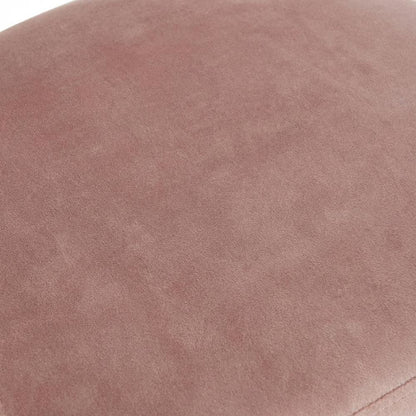 Pink velvet task chair with gold painted steel frame and cushioned seat