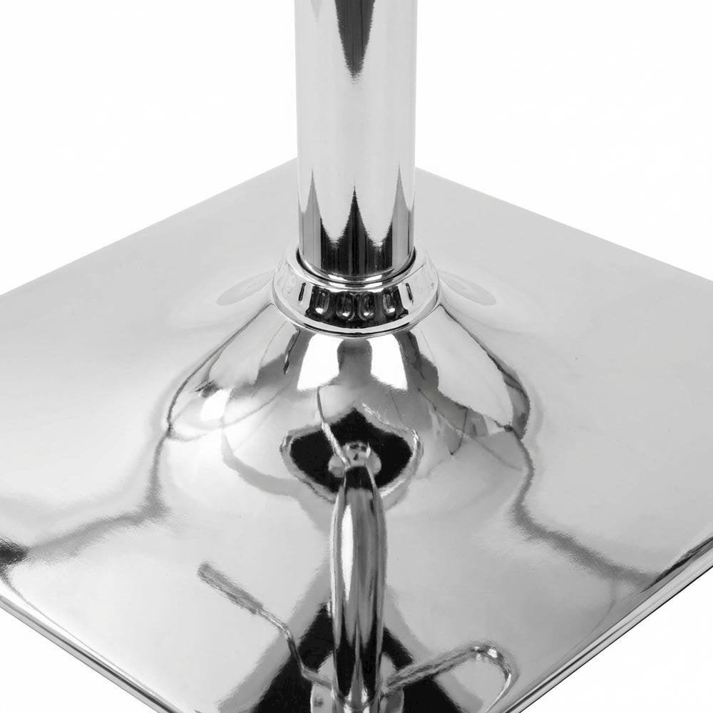 Adjustable Barstool with Swivel in White Faux Leather for Kitchen & Bar