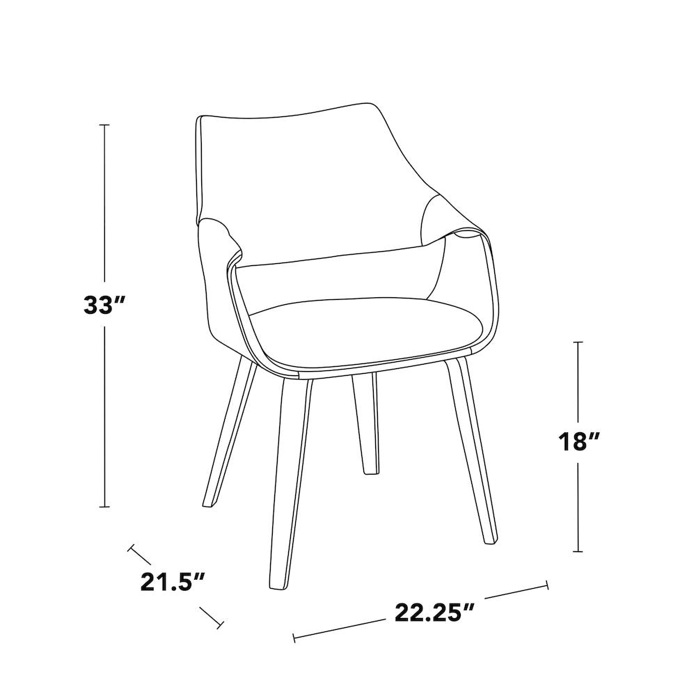 Curvo Highback Upholstered Chair - Set of 2