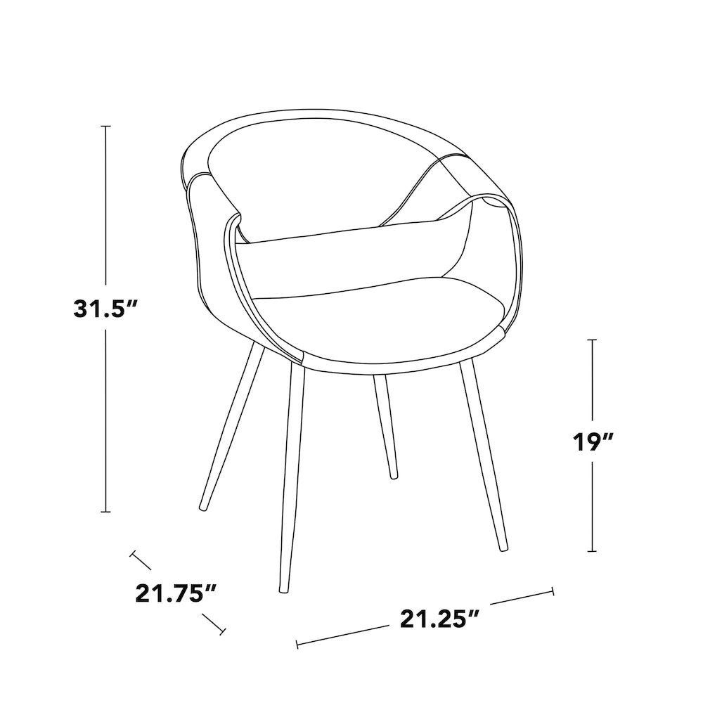 Curvo Upholstered Chair - Set of 2