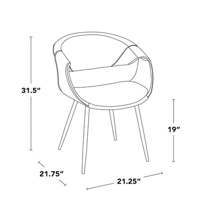 Curvo Upholstered Chair - Set of 2