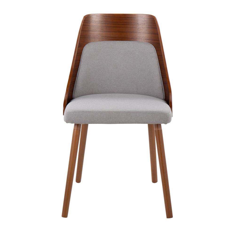 Walnut Wood, Grey Fabric Anabelle Chair (Set of 2)