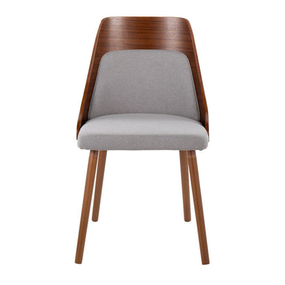 Walnut Wood, Grey Fabric Anabelle Chair (Set of 2)