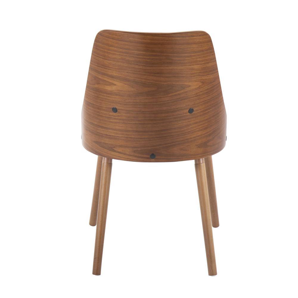 Walnut Wood, Brown PU Anabelle Chair (Set of 2)