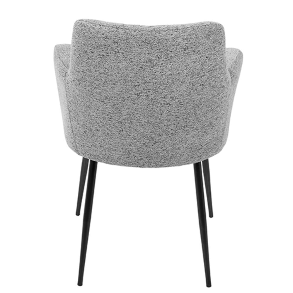 Andrew Contemporary Dining/Accent Chair in Black with Grey Fabric - Set of 2