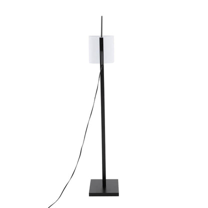 Black Wood, Black Steel, White Fabric Arturo Floor Lamp