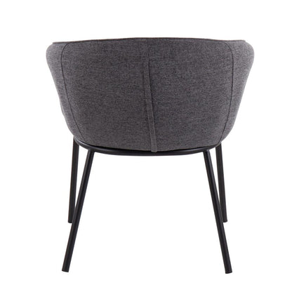 Black Steel, Charcoal Fabric Ashland Chair