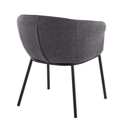 Black Steel, Charcoal Fabric Ashland Chair