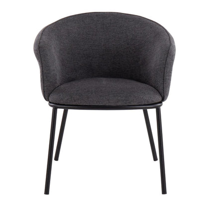 Black Steel, Charcoal Fabric Ashland Chair