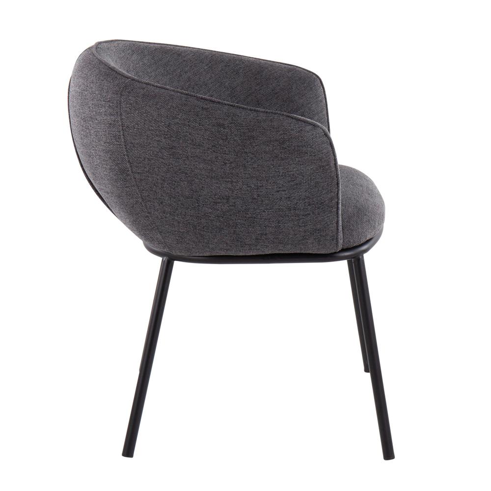Black Steel, Charcoal Fabric Ashland Chair