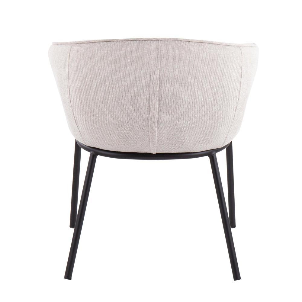 Black Steel, Cream Fabric Ashland Chair