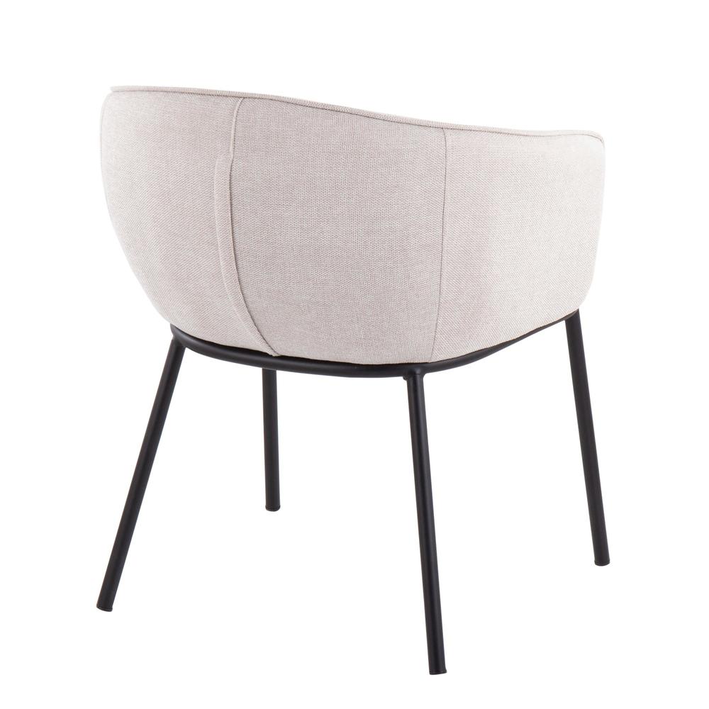 Black Steel, Cream Fabric Ashland Chair