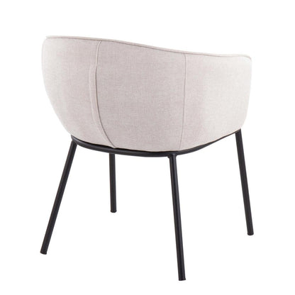 Black Steel, Cream Fabric Ashland Chair
