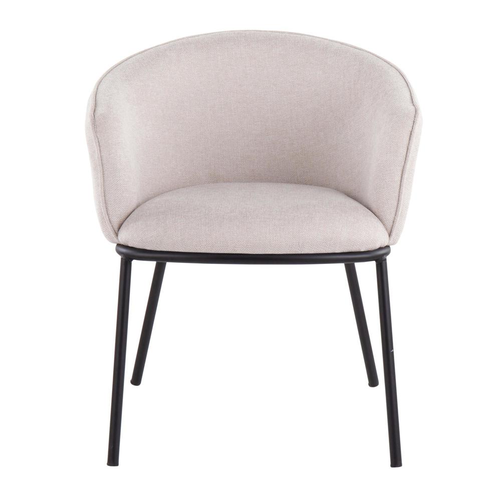 Black Steel, Cream Fabric Ashland Chair