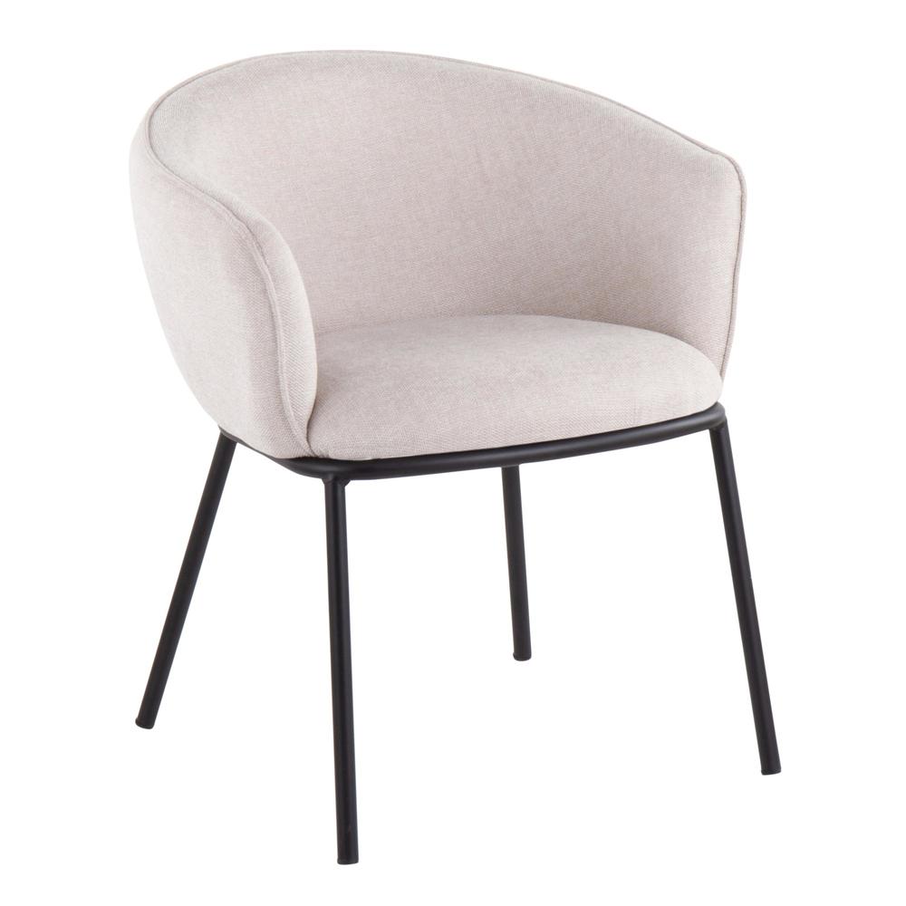 Black Steel, Cream Fabric Ashland Chair
