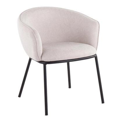 Black Steel, Cream Fabric Ashland Chair