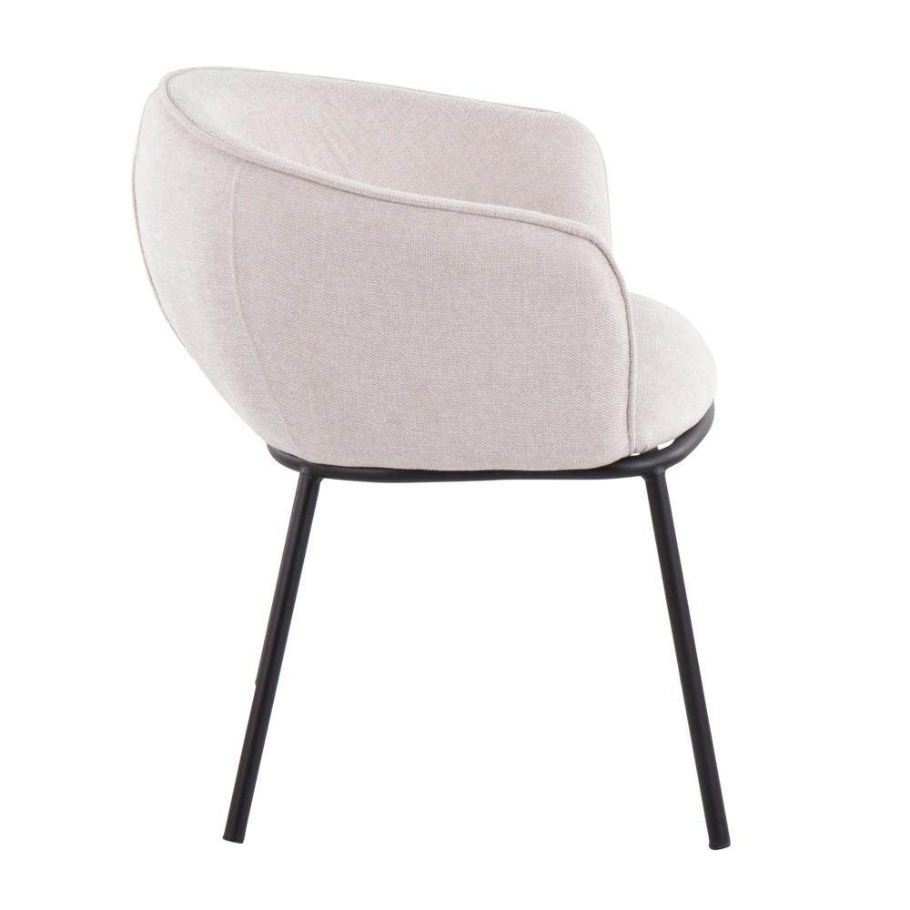 Black Steel, Cream Fabric Ashland Chair