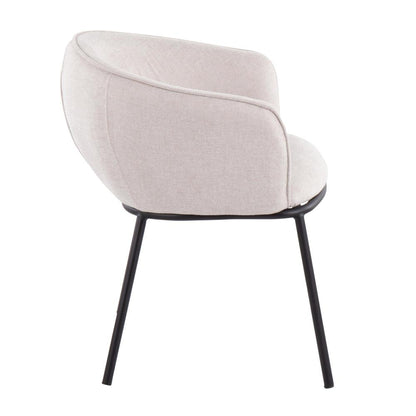 Black Steel, Cream Fabric Ashland Chair