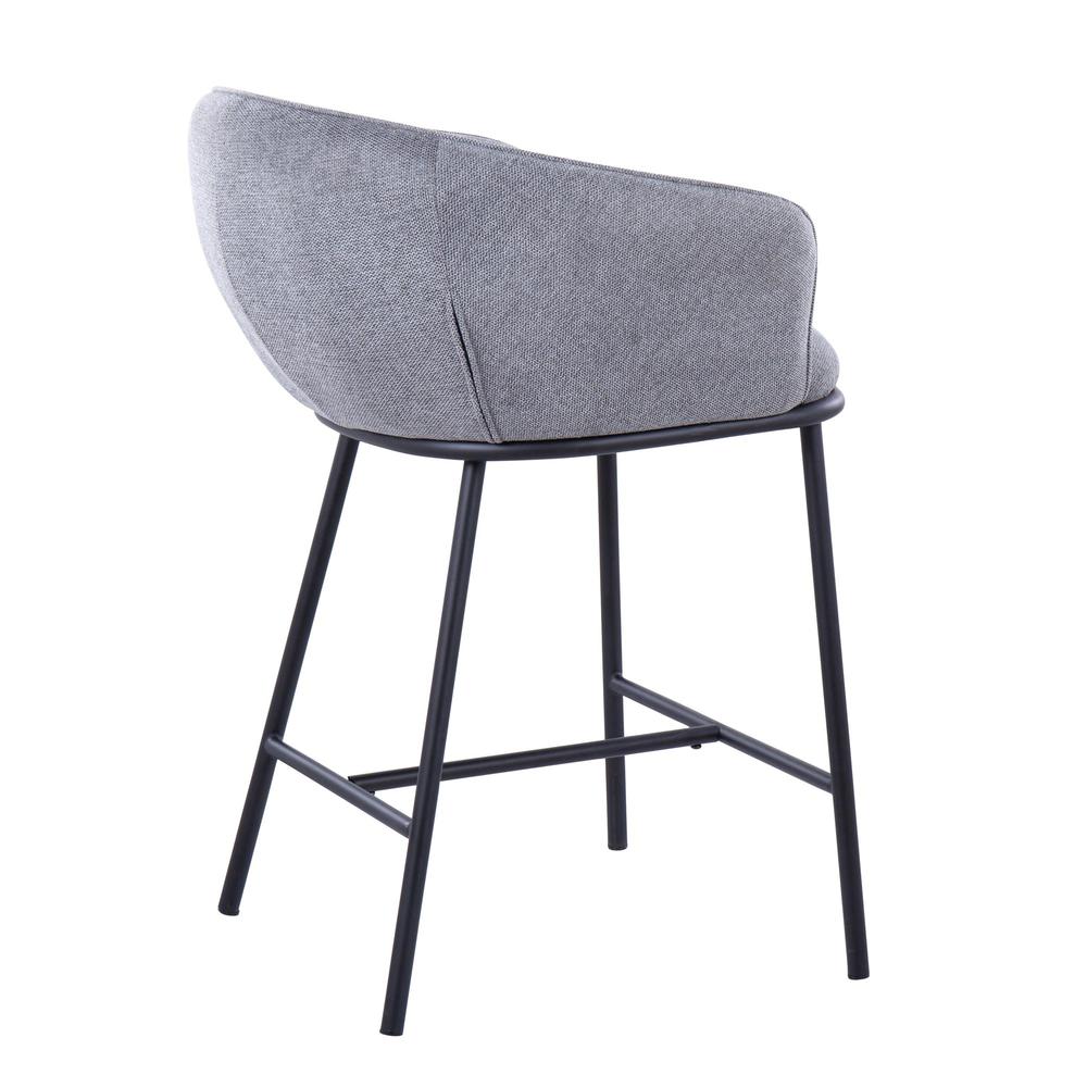 Black Steel, Grey Fabric Ashland Counter Stool - Set of 2