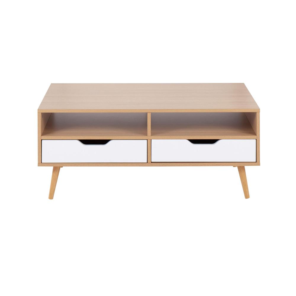 Natural Wood, White Wood Astro Coffee Table