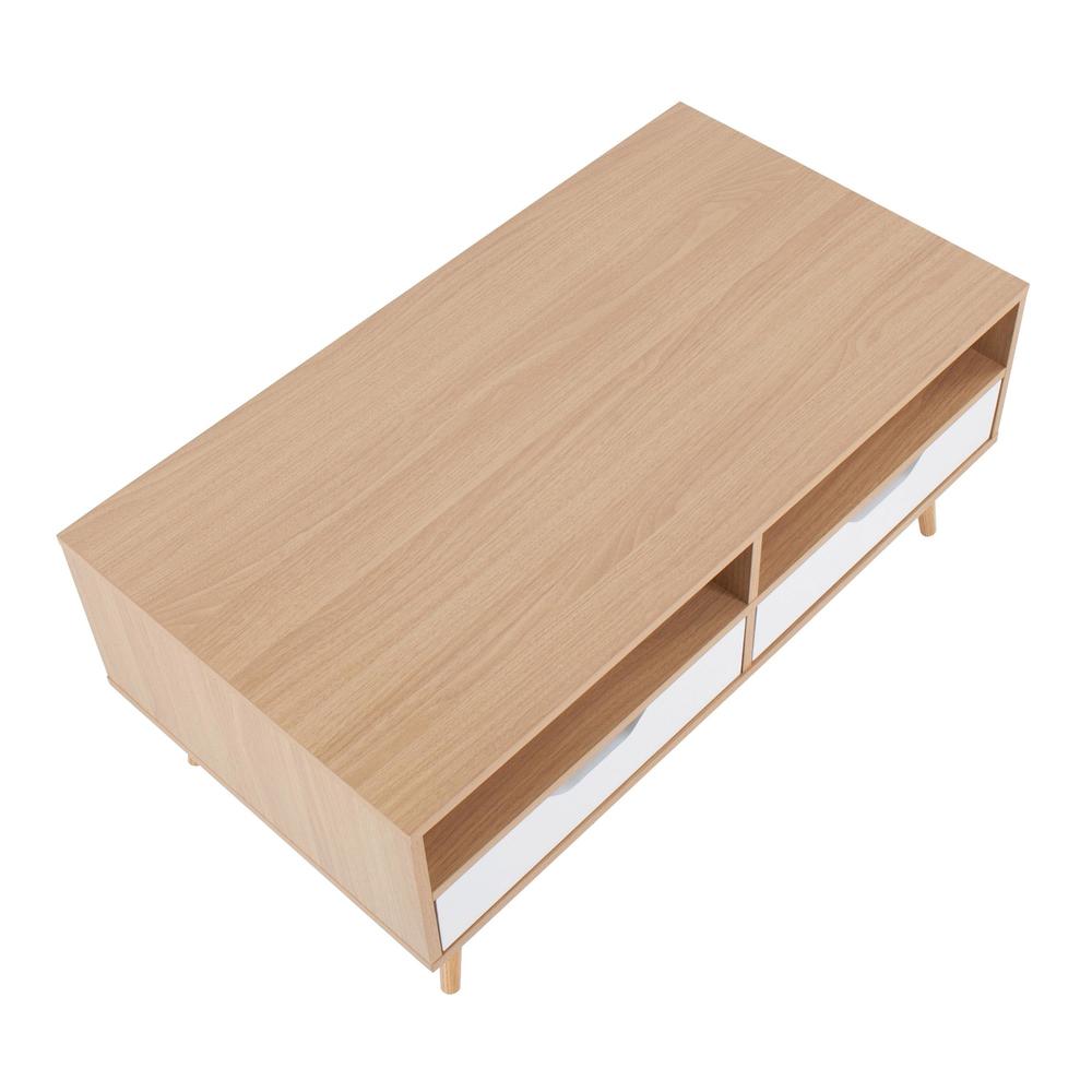 Natural Wood, White Wood Astro Coffee Table
