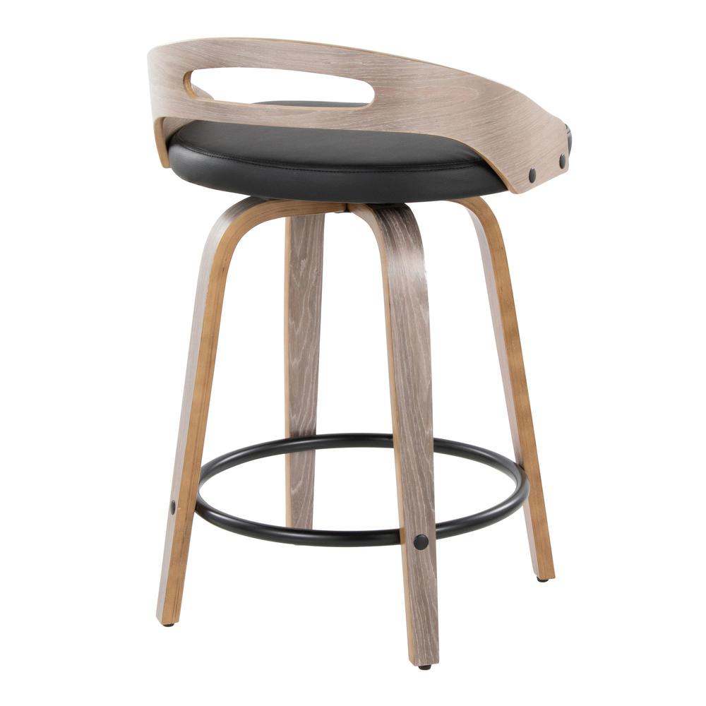 Grey Cassis 24" Fixed-Height Counter Stool - Set of 2