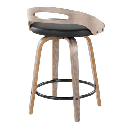 Grey Cassis 24" Fixed-Height Counter Stool - Set of 2