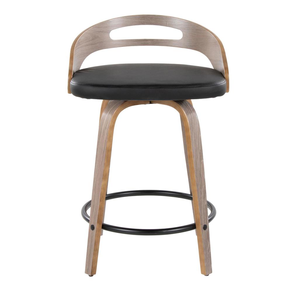 Grey Cassis 24" Fixed-Height Counter Stool - Set of 2